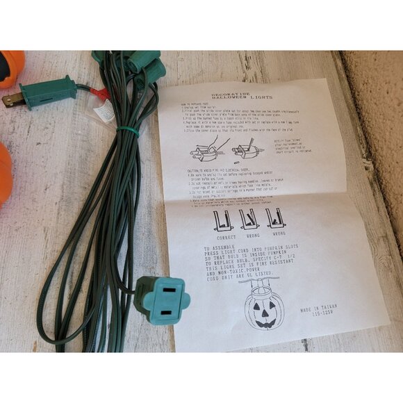Lillian Vernon outdoor pumpkin light set Halloween Jack O'Lantern decor vintage - Picture 9 of 10